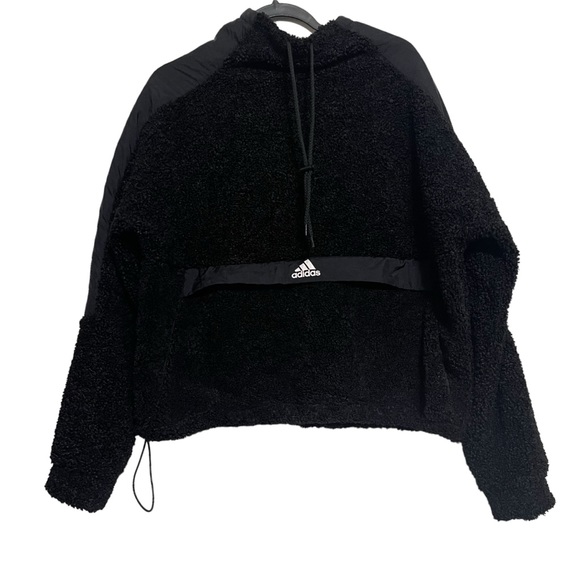 Adidas Women's High-Neck Pullover Fleece Sweater Black Size M - Picture 1 of 9